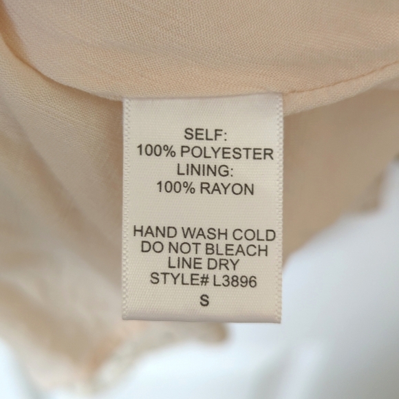 By Together Speckled Half Buttoned Long Balloon Sleeve Mini Shift Dress Cream S - Picture 6 of 14